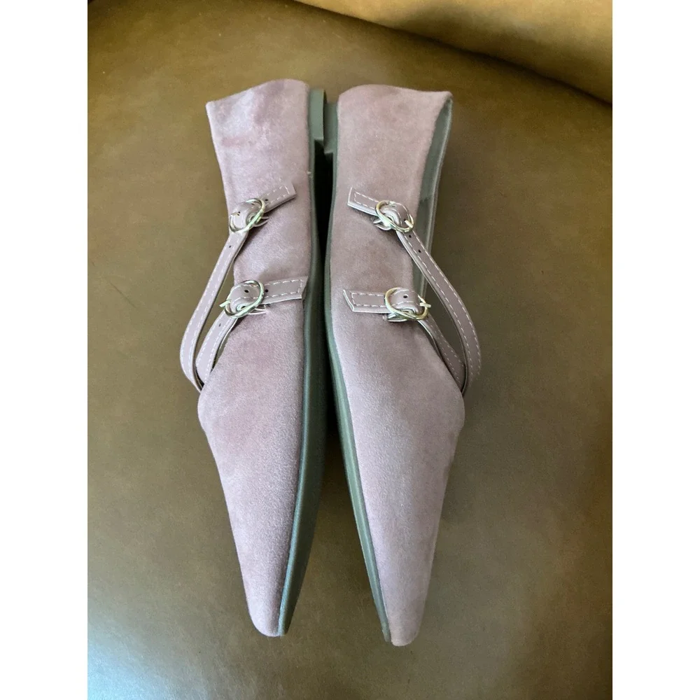 Journee Collection Patricia Flats Womens 12 Blush Pointed Toe Strappy